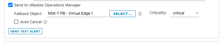 Select the vROps Fallback object just created.
