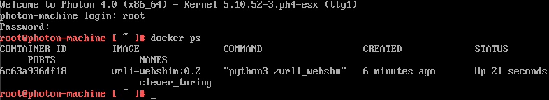 Testing the container, reboot 5