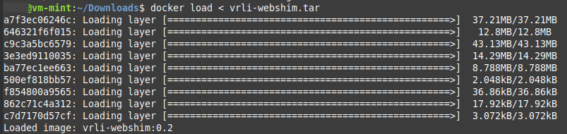 Docker image loaded up successfully.